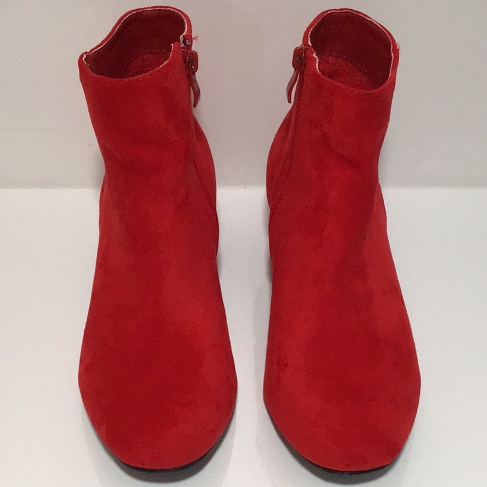 Camssoo Suede Red Ankle Boots, Size 30 - Picture 3 of 9